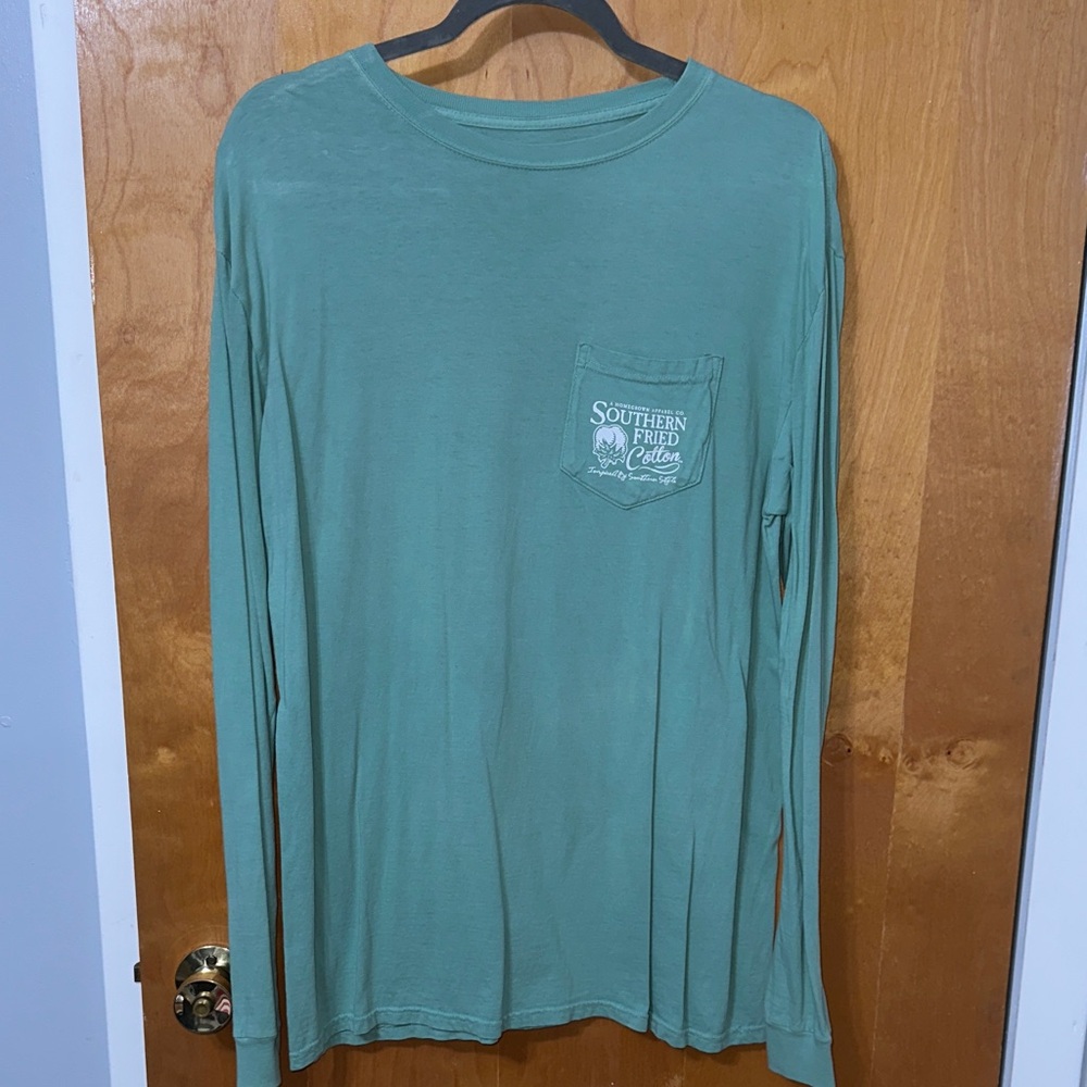 Southern Fried Cotton Men's Teal Long Sleeve Tee